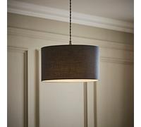 MiniSun | Medium Modern Charcoal Grey Drum Light Shade | Lamp Shades, Home Décor & Improvement Essential | 35cm Shade Width