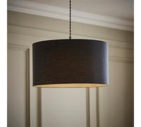 MiniSun | Large Modern Charcoal Grey Drum Light Shade | Lamp Shades, Home Décor & Improvement Essential | 450mm Shade Width