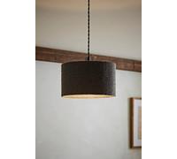 MiniSun | Medium Modern Charcoal Grey Boucle Drum Light Shade | Lamp Shades, Home Décor & Improvement Essential | 350mm Shade Width