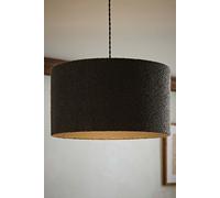 MiniSun | Small Modern Charcoal Grey Boucle Drum Light Shade | Lamp Shades, Home Décor & Improvement Essential | 25cm Shade Width