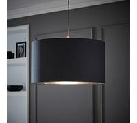 ValueLights | Reni Large Pendant Shade with Charcoal & Chrome Inner | Shades, Home Décor & Improvement Essential | 450mm Shade Width