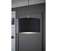 ValueLights | Reni Small Pendant Shade with Charcoal & Chrome Inner | Shades, Home Décor & Improvement Essential | 250mm Shade Width