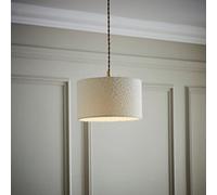 MiniSun | Small Modern Cream Boucle Drum Light Shade | Lamp Shades, Home Décor & Improvement Essential | 25cm Shade Width