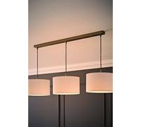 Reni Drum Shade 3 Drop Bar Chrome Diner Ceiling Pendant Light and Bulbs ValueLights White One Size