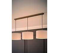 Reni Drum Shade 3 Drop Bar Chrome Diner Ceiling Pendant Light and Bulbs ValueLights White One Size