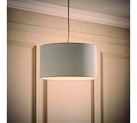 Valuelights Reni Duck Egg Blue Fabric Drum Ceiling Lamp Shade And Bulb (D)35Cm