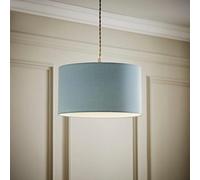 Valuelights Reni Duck Egg Blue Fabric Drum Ceiling Lamp Shade (D)35Cm