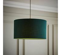 Valuelights Reni Forest Green Fabric Drum Ceiling Lamp Shade (D)45Cm