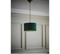 Valuelights Reni Forest Green Fabric Easy Fit Drum Ceiling Lamp Shade In Bottle Green Bottle Green Small