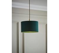 Valuelights Reni Forest Green Fabric Drum Ceiling Lamp Shade (D)35Cm