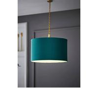 Valuelights Reni Forest Green Velvet Easy Fit Drum Ceiling Lamp Shade In Bottle Green Bottle Green Small