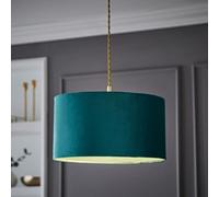Valuelights Reni Green Velvet Drum Ceiling Lamp Shade (D)35Cm