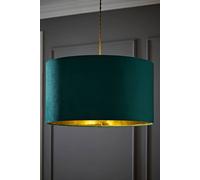 Reni Green Velvet with Metallic Gold Silver Inner Pendant Ceiling Lamp Shade ValueLights Bottle Green 6 inches
