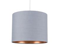 Valuelights Reni Grey & Copper Inner Drum Ceiling Lamp Shade (D)25Cm