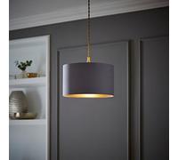 Valuelights Reni Grey & Copper Inner Drum Ceiling Lamp Shade (D)25Cm