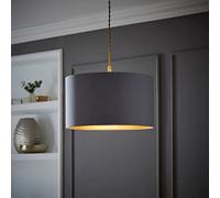 ValueLights Reni Grey and Metallic Copper Medium Ceiling Drum Lamp Shade - Size: 35 x 20 x 35cm - Wilko