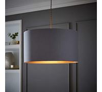 Valuelights Reni Grey & Copper Inner Drum Ceiling Lamp Shade (D)45Cm