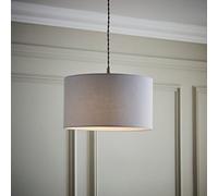 Valuelights Reni Grey Fabric Drum Ceiling Lamp Shade (D)35Cm