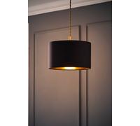 ValueLights | Reni Small Pendant Shade Grey & Chrome Inner with Warm White Bulb | Shades, Home Décor & Improvement Essential | Light Bulb Included | 250mm Shade Width