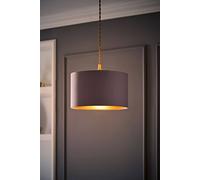 ValueLights | Reni Small Pendant Shade Grey & Gold Inner with Warm White Bulb | Shades, Home Décor & Improvement Essential | Light Bulb Included | 250mm Shade Width