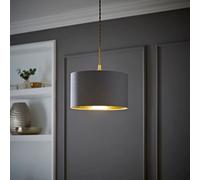 Valuelights Reni Grey & Gold Inner Drum Ceiling Lamp Shade (D)25Cm