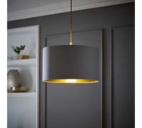 Valuelights Reni Grey & Gold Inner Drum Ceiling Lamp Shade (D)35Cm