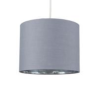 Valuelights Reni Grey & Silver Inner Drum Ceiling Lamp Shade (D)25Cm