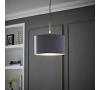 ValueLights | Reni Small Pendant Shade with Grey & Chrome Inner | Shades, Home Décor & Improvement Essential | 250mm Shade Width