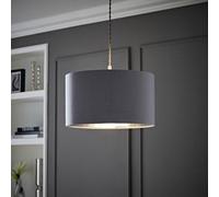Valuelights Reni Grey & Silver Inner Drum Ceiling Lamp Shade (D)35Cm