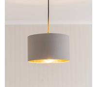 ValueLights Reni Grey with Gold Inner Pendant Ceiling Lamp Shade