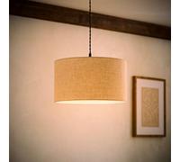 Valuelights Reni Medium Full Fabric Linen Easy Fit Pendant Lamp Shade And Bulb