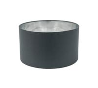 Reni Charcoal Fabric with Metallic Chrome Inner Pendant Ceiling Lamp Shade ValueLights Charcoal 8 inches
