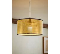 MiniSun | Large Modern Natural Rattan Black Trim Light Shade | Lamp Shades, Home Décor & Improvement Essential | 45cm Shade Width