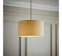 MiniSun | Medium Modern Natural Fabric Drum Light Shade | Lamp Shades, Home Décor & Improvement Essential | 35cm Shade Width