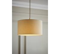 MiniSun | Large Modern Natural Fabric Drum Light Shade | Lamp Shades, Home Décor & Improvement Essential | 45cm Shade Width