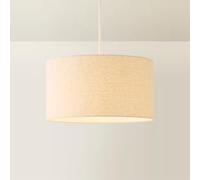 ValueLights | Reni Natural Large Linen Drum Shade 45cm with Warm White Bulb