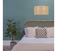 MiniSun | Extra Large Modern Cream Rattan Ceiling Pendant/Table Lamp Shade | Lamp Shades, Home Décor & Improvement Essential | 45cm Shade Width