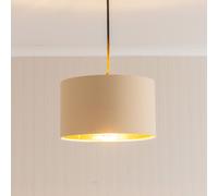 ValueLights | Reni Small Pendant Shade Natural & Gold Inner with Warm White Bulb | Shades, Home Décor & Improvement Essential | Light Bulb Included