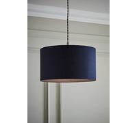 Valuelights Reni Navy Blue Fabric Easy Fit Drum Ceiling Lamp Shade Navy Small