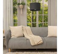 Valuelights Reni Pair Of Black Fabric Drum Ceiling Lamp Shades (D)25Cm