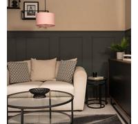 Valuelights Reni Pair Of Blush Fabric Drum Ceiling Lamp Shades (D)25Cm