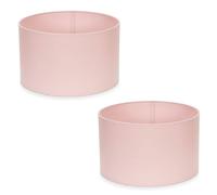 Valuelights Reni Pair Of Fabric Easy Fit Drum Ceiling Lamp Shade In Dusty Pink Dusty Pink