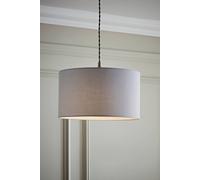 ValueLights Reni Grey Fabric Large Drum Shade - Size: 45 x 25 x 45cm - Wilko