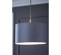 Valuelights Reni Pale Grey Velvet Easy Fit Drum Ceiling Lamp Shade Pale Grey