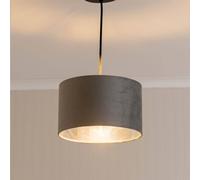 ValueLights | Reni Large Pendant Shade with Grey Velvet & Chrome Inner | Shades, Home Décor & Improvement Essential