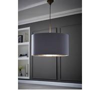 Valuelights Reni Pale Grey With Metallic Chrome Inner Easy Fit Ceiling Lamp Shade Pale Grey Large