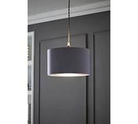 Valuelights Reni Pale Grey With Metallic Chrome Inner Easy Fit Ceiling Lamp Shade Pale Grey Medium