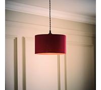 ValueLights Reni Plum Fabric Easy Fit Drum Ceiling Lamp Shade with Bulb | Size: Small ValueLights Plum Small