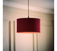ValueLights | Reni Plum Fabric Drum Ceiling Lamp Shade and Bulb (D) 35cm | Shades, Home Décor & Improvement Essential | Bulb Included