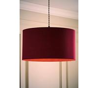 Valuelights Reni Plum Fabric Easy Fit Drum Ceiling Lamp Shade With Bulb Plum
